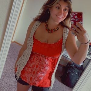 Hawaiian orange tank top